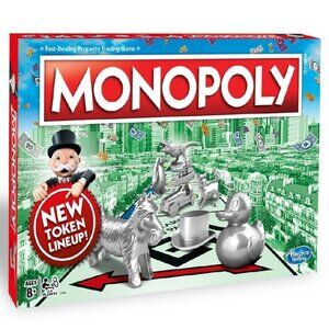 NWOT Monopoly Game Family Board Game 2-6 Players New Token Lineup